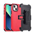 For iPhone 13 mini 3 in 1 PC + TPU Sliding Sleeve Phone Case(Red+Black) - 1