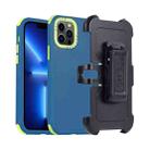 For iPhone 13 Pro 3 in 1 PC + TPU Sliding Sleeve Phone Case(Blue+Green) - 1