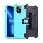 For iPhone 13 Pro 3 in 1 PC + TPU Sliding Sleeve Phone Case(Blue+Sky Blue) - 1