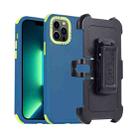 For iPhone 13 Pro Max 3 in 1 PC + TPU Sliding Sleeve Phone Case(Blue+Green) - 1