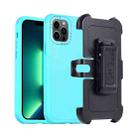 For iPhone 13 Pro Max 3 in 1 PC + TPU Sliding Sleeve Phone Case(Blue+Sky Blue) - 1