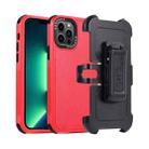 For iPhone 13 Pro Max 3 in 1 PC + TPU Sliding Sleeve Phone Case(Red+Black) - 1