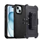 For iPhone 15 3 in 1 PC + TPU Sliding Sleeve Phone Case(Black) - 1