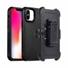 For iPhone X / XS 3 in 1 PC + TPU Sliding Sleeve Phone Case(Black) - 1