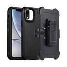 For iPhone XR 3 in 1 PC + TPU Sliding Sleeve Phone Case(Black) - 1