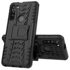 For Motorola Moto G8 / Moto G Fast Tire Texture Shockproof TPU+PC Protective Case with Holder(Black) - 1