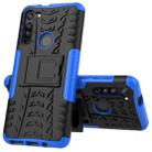 For Motorola Moto G8 / Moto G Fast Tire Texture Shockproof TPU+PC Protective Case with Holder(Blue) - 1