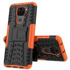 For Xiaomi Redmi Note 9 Tire Texture Shockproof TPU+PC Protective Case with Holder(Orange) - 1