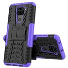 For Xiaomi Redmi Note 9 Tire Texture Shockproof TPU+PC Protective Case with Holder(Purple) - 1