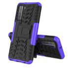For Huawei P40 Lite 5G Tire Texture Shockproof TPU+PC Protective Case with Holder(Purple) - 1