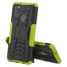 For Samsung Galaxy A21s Tire Texture Shockproof TPU+PC Protective Case with Holder(Green) - 1