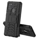For Samsung Galaxy A21s Tire Texture Shockproof TPU+PC Protective Case with Holder(Black) - 1