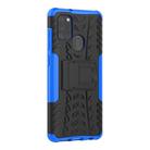 For Samsung Galaxy A21s Tire Texture Shockproof TPU+PC Protective Case with Holder(Blue) - 4