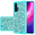 For Motorola Moto Edge+ Glitter Powder Contrast Skin Shockproof Silicone + PC Protective Case(Green) - 1