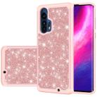 For Motorola Moto Edge+ Glitter Powder Contrast Skin Shockproof Silicone + PC Protective Case(Rose Gold) - 1