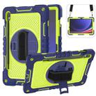 For Samsung Galaxy Tab S9 360 Degree Rotation PC Contrast Silicone Tablet Case(Navy Blue + Yellow Green) - 1