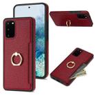 For Samsung Galaxy S20+ Ring Card  Litchi Leather Back Phone Case(Red) - 1