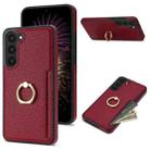 For Samsung Galaxy S23 FE 5G Ring Card  Litchi Leather Back Phone Case(Red) - 1