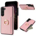 For Samsung Galaxy S23 FE 5G Ring Card  Litchi Leather Back Phone Case(Pink) - 1