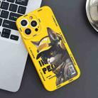 For iPhone 15 Pro Max Liquid Angel Eyes Little Black Cat TPU Phone Case(Yellow) - 1