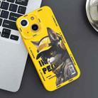For iPhone 15 Plus Liquid Angel Eyes Little Black Cat TPU Phone Case(Yellow) - 1