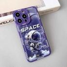 For iPhone 15 Pro Liquid Angel Eyes Giant Astronaut TPU Phone Case(Purple) - 1