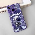 For iPhone 15 Plus Liquid Angel Eyes Giant Astronaut TPU Phone Case(Purple) - 1