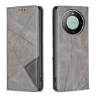 For Huawei Mate 60 Rhombus Texture Magnetic Leather Phone Case(Grey) - 1