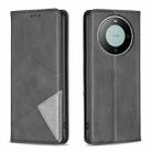 For Huawei Mate 60 Rhombus Texture Magnetic Leather Phone Case(Black) - 1