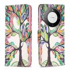 For Huawei Mate 60 Pro/Mate 60 Pro+ Colored Drawing Pattern Leather Phone Case(Tree Life) - 1