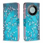 For Huawei Mate 60 Colored Drawing Pattern Leather Phone Case(Plum Blossom) - 1