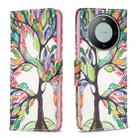 For Huawei Mate 60 Colored Drawing Pattern Leather Phone Case(Tree Life) - 1