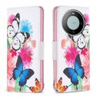 For Huawei Mate 60 Colored Drawing Pattern Leather Phone Case(Butterflies) - 1