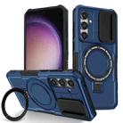 For Samsung Galaxy S23 FE 5G Sliding Camshield Magsafe Holder TPU Hybrid PC Phone Case(Royal Blue) - 1