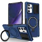 For Samsung Galaxy Note20 Ultra Sliding Camshield Magsafe Holder TPU Hybrid PC Phone Case(Royal Blue) - 1
