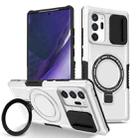 For Samsung Galaxy Note20 Ultra Sliding Camshield Magsafe Holder TPU Hybrid PC Phone Case(Black White) - 1