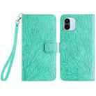 For Xiaomi Redmi A1 / A2 Tree Birds Embossed Pattern Leather Phone Case(Green) - 1