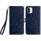 For Xiaomi Redmi A1 / A2 Tree Birds Embossed Pattern Leather Phone Case(Blue) - 1