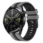 For Huawei Watch GT 3 / GT 3 Pro Vertical Two Color Silicone Watch Band(Dark Grey+Black) - 1