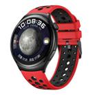 For Huawei Watch 4 Two Color Round Hole Silicone Watch Band(Red Black) - 1