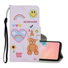 For Samsung Galaxy S20 Ultra Colored Drawing Pattern Horizontal Flip Leather Case with Holder & Card Slots & Wallet & Lanyard(Smiling Bear) - 1