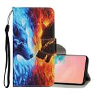 For Samsung Galaxy S10 Colored Drawing Pattern Horizontal Flip Leather Case with Holder & Card Slots & Wallet & Lanyard(Flame Wolf) - 1