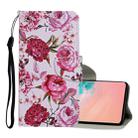 For Samsung Galaxy S10 Colored Drawing Pattern Horizontal Flip Leather Case with Holder & Card Slots & Wallet & Lanyard(Peonies) - 1