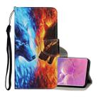 For Samsung Galaxy S10+ Colored Drawing Pattern Horizontal Flip Leather Case with Holder & Card Slots & Wallet & Lanyard(Flame Wolf) - 1