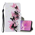 For Samsung Galaxy S10+ Colored Drawing Pattern Horizontal Flip Leather Case with Holder & Card Slots & Wallet & Lanyard(Four Butterflies) - 1