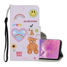 For Samsung Galaxy S10+ Colored Drawing Pattern Horizontal Flip Leather Case with Holder & Card Slots & Wallet & Lanyard(Smiling Bear) - 1