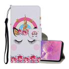 For Samsung Galaxy S10+ Colored Drawing Pattern Horizontal Flip Leather Case with Holder & Card Slots & Wallet & Lanyard(Crown Unicorn) - 1