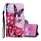 For Samsung Galaxy S10+ Colored Drawing Pattern Horizontal Flip Leather Case with Holder & Card Slots & Wallet & Lanyard(Red Flower Butterfly) - 1