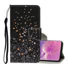 For Samsung Galaxy S10+ Colored Drawing Pattern Horizontal Flip Leather Case with Holder & Card Slots & Wallet & Lanyard(Black Background Pentagram) - 1