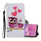 For Samsung Galaxy S10+ Colored Drawing Pattern Horizontal Flip Leather Case with Holder & Card Slots & Wallet & Lanyard(Owl Family) - 1